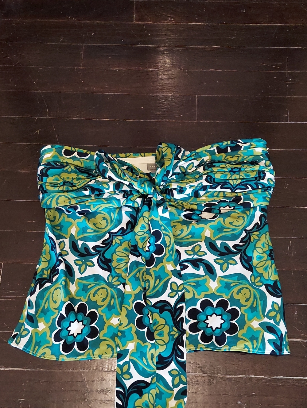 Ann Taylor Strapless Swim Coverup in Turquoise, Teal & Navy